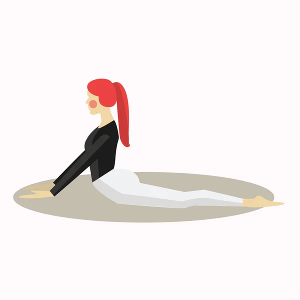 Illustrazione vettoriale di Yoga posa silhouette donna — Vettoriale Stock