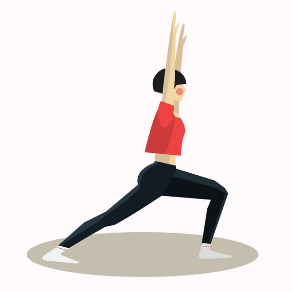 Illustrazione vettoriale di Yoga posa silhouette donna — Vettoriale Stock