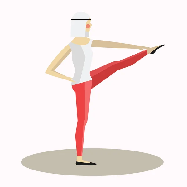 Illustrazione vettoriale di Yoga posa silhouette donna — Vettoriale Stock