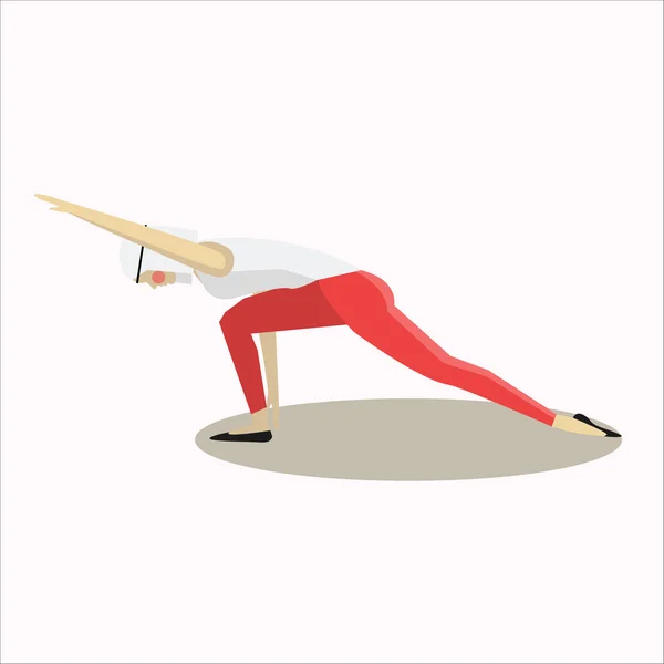 Ilustración vectorial de la silueta de la mujer pose Yoga — Archivo Imágenes Vectoriales