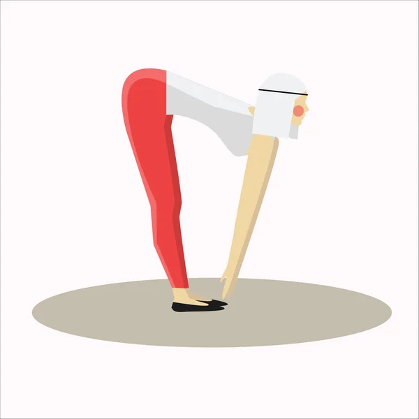 Yoga vektör çizim poz kadın siluet — Stok Vektör