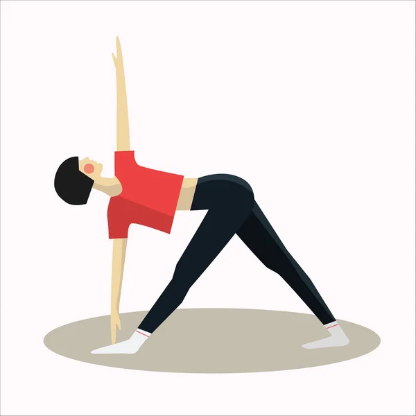 Vektor ilustrasi dari Yoga pose wanita siluet - Stok Vektor