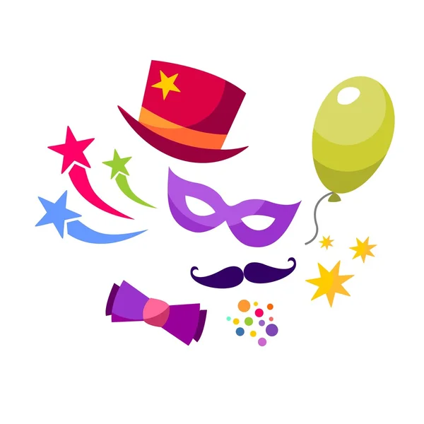 Set of carnival and party objects — Stock Vector