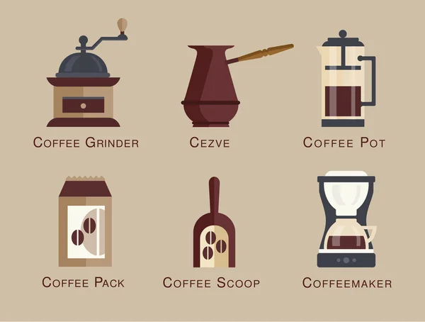 Kahve Icon set menü — Stok Vektör