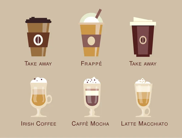 Koffie icon set menu — Stockvector