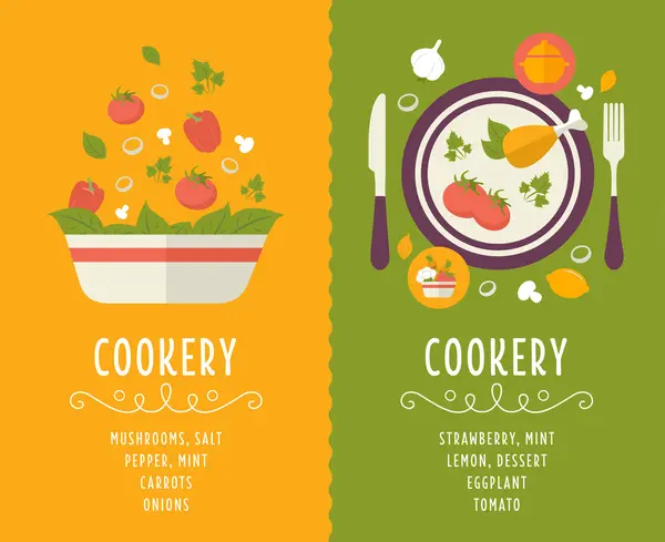 Composición de la colección cocina — Vector de stock