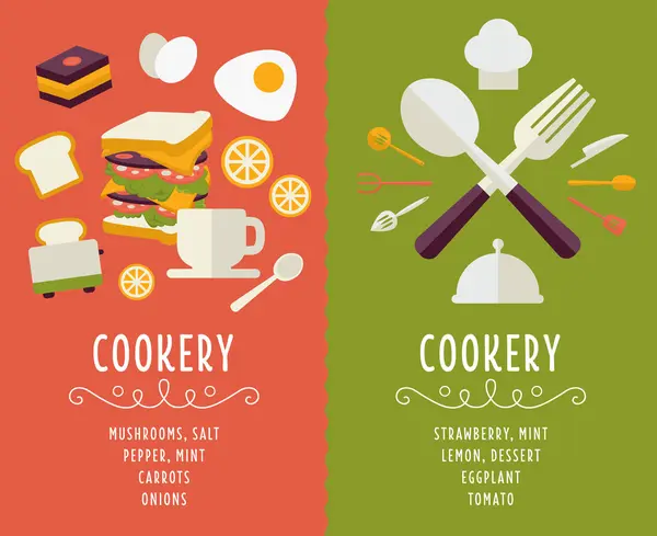 Composición de la colección cocina — Vector de stock