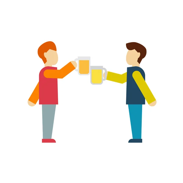 Two male employee enjoy drinking beer — Stock Vector