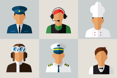 Kutsal kişilerin resmi ile farklı mesleklerden biri ayarla