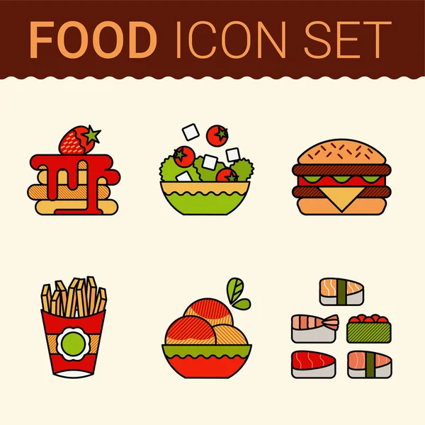 Iconos de alimentos — Vector de stock