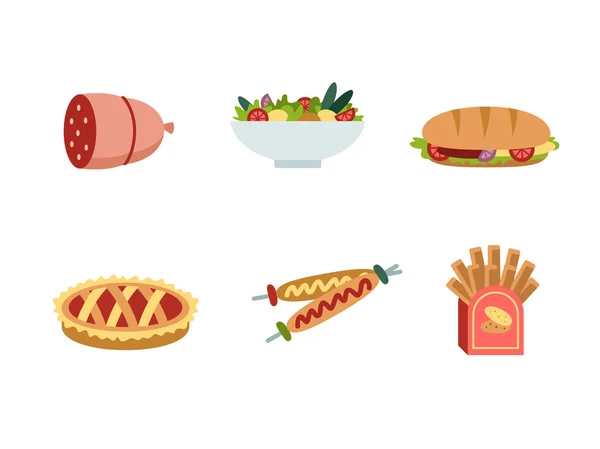 Conjunto de iconos de la comida tradicional . — Vector de stock