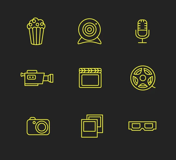 Set di icone multimediali o multimediali — Vettoriale Stock