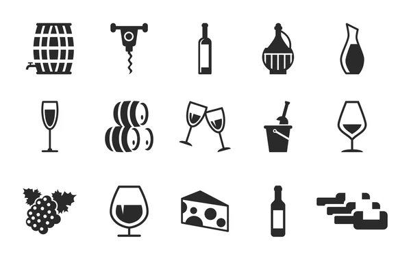 Set de iconos de vino de uva — Archivo Imágenes Vectoriales