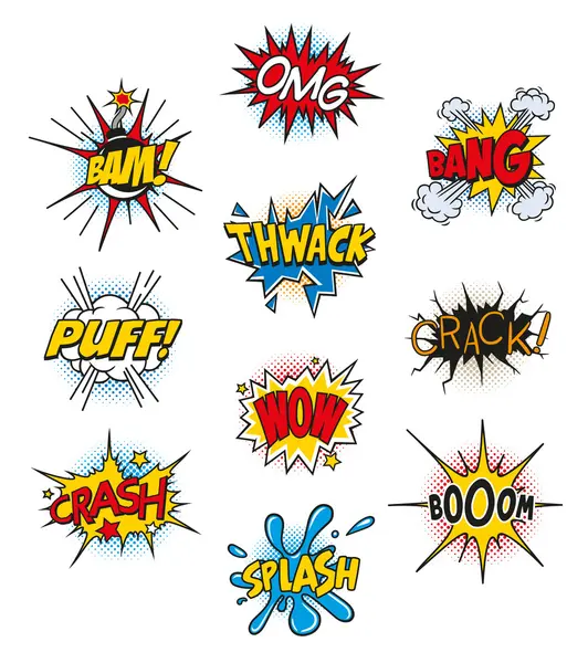 Retro Comic Book Design elements