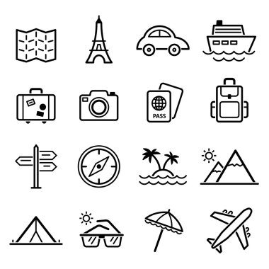 Travel symbols clipart