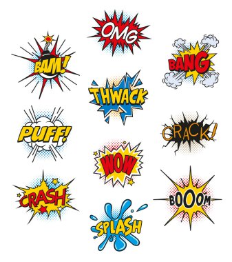 Retro Comic Book Design elements