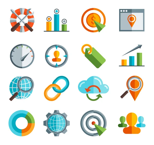 Social media marketing flat icons — Stock Vector