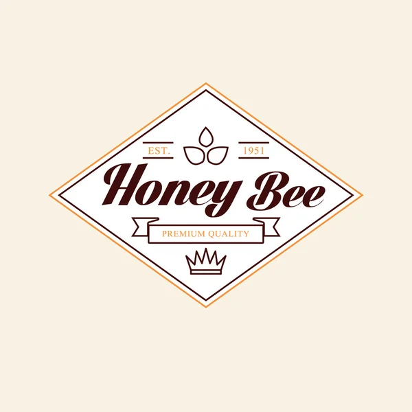 Set madu dan lebah label - Stok Vektor