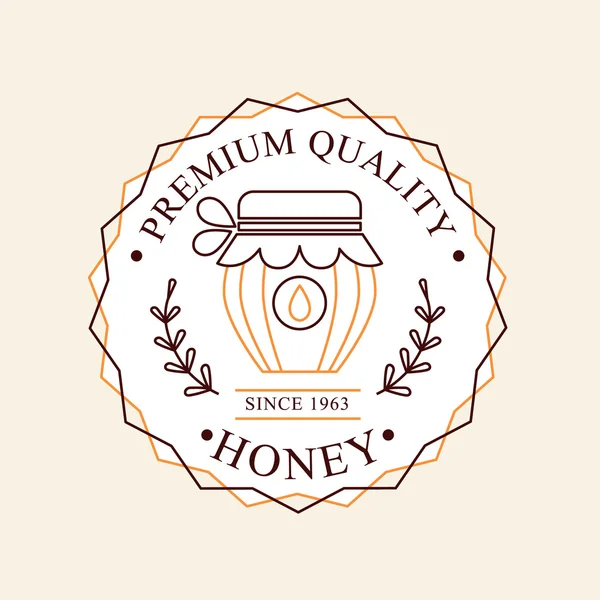 Conjunto de rótulos de mel e abelhas —  Vetores de Stock