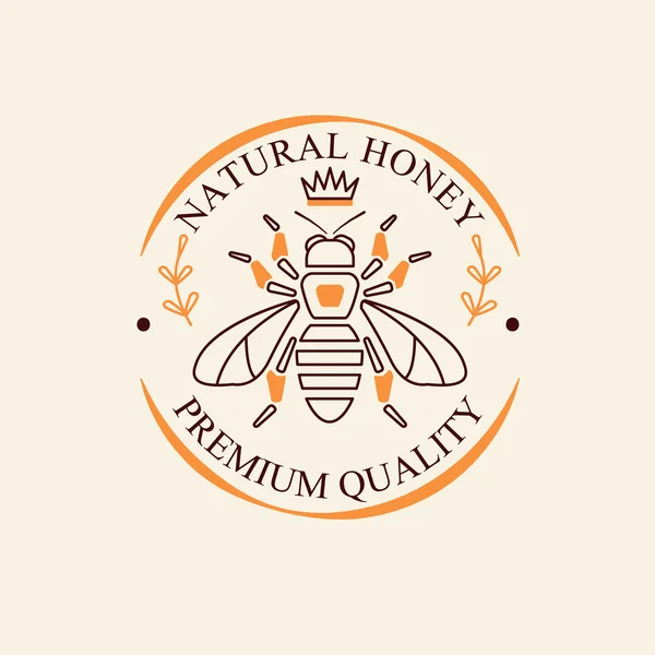 Conjunto de etiquetas de miel y abejas — Vector de stock