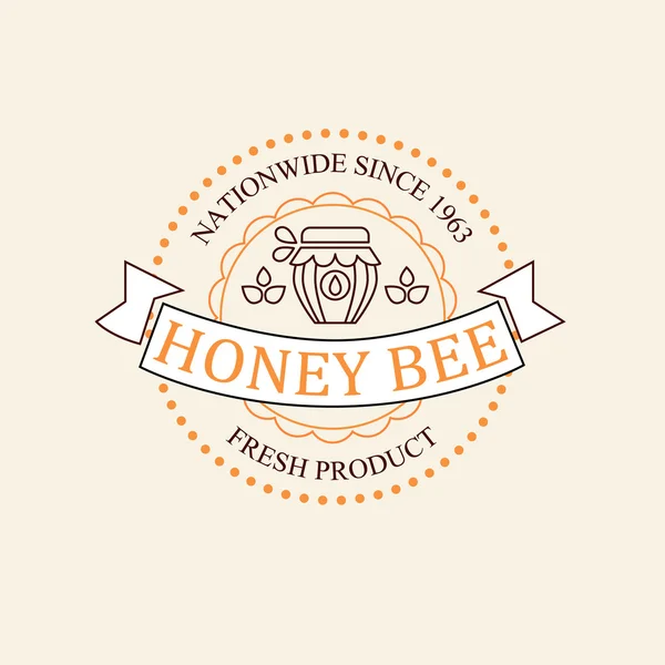 Bal ve arı etiket kümesi — Stok Vektör