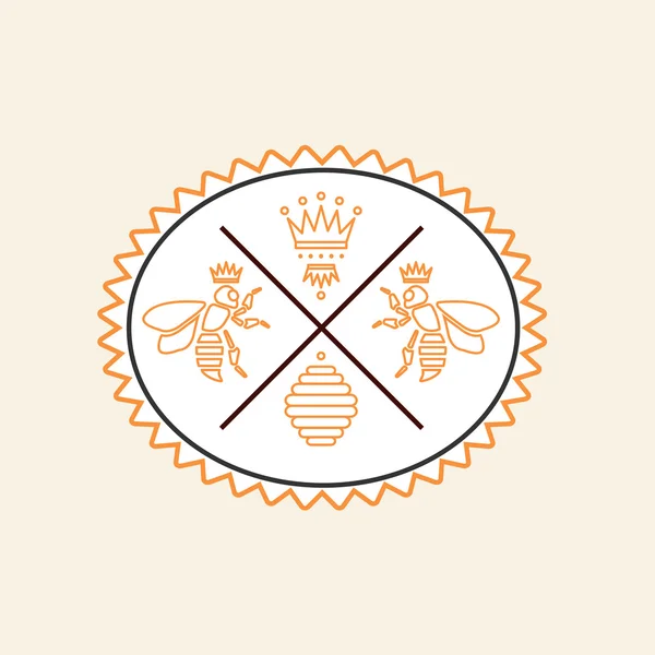 Set of honey and bees labels — Stock Illustration Set of honey and bees labels Royalty Free Stock Vectors