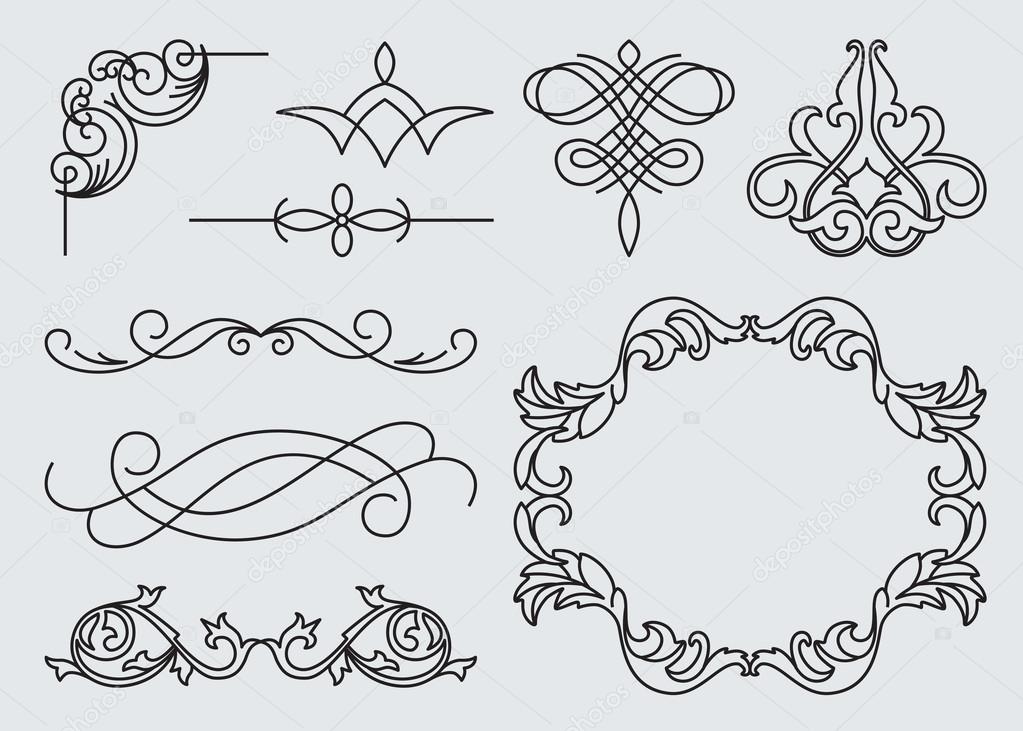 Calligraphic design elements.