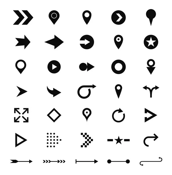 Pijl teken pictogram ingesteld. — Stockvector