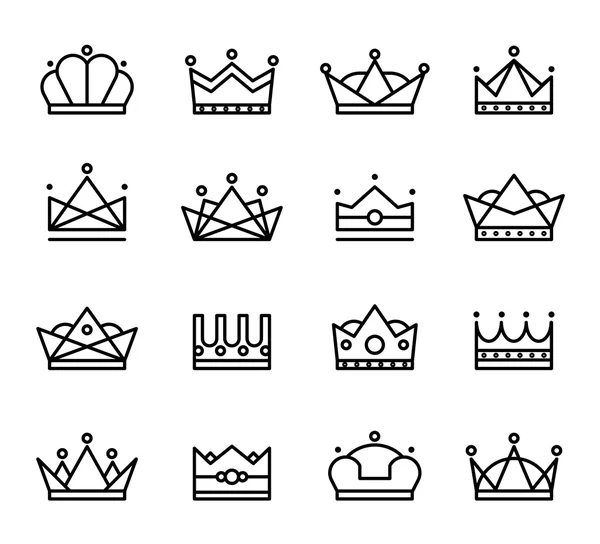 Набір піктограм чорної корони — стоковий вектор
