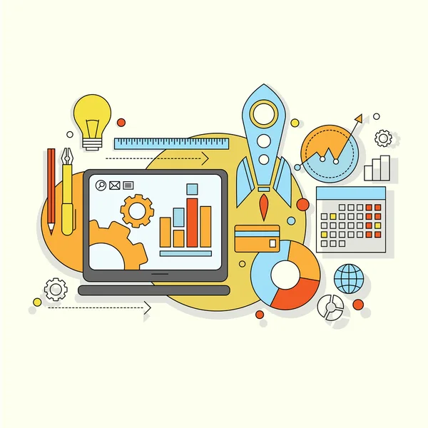 Düz tasarım kavramı simgeler Web sitesi geliştirme