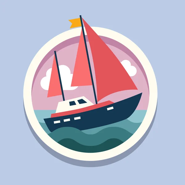 Ship with sails icon — Stock Vector