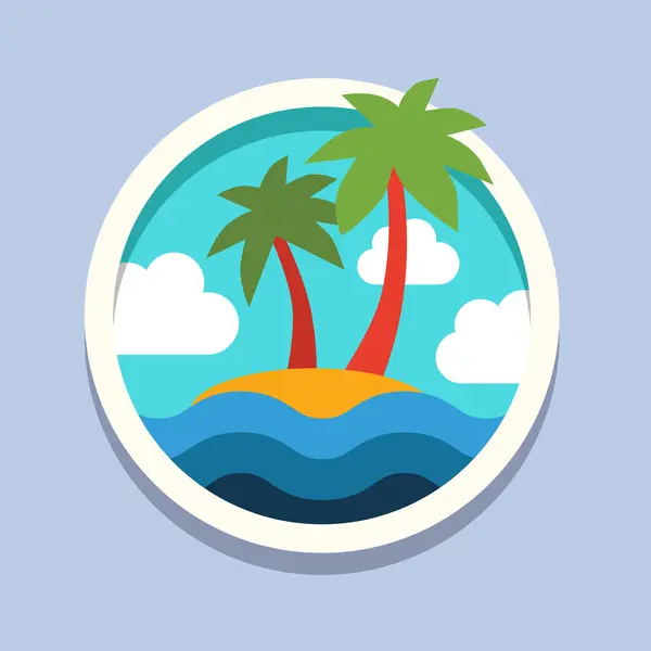 Summer vacation holiday tropical ocean island — ストックベクタ