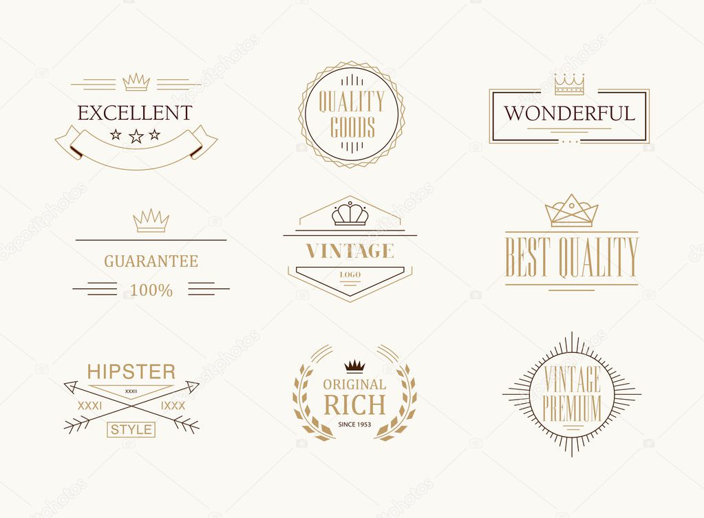 Premium quality labels set