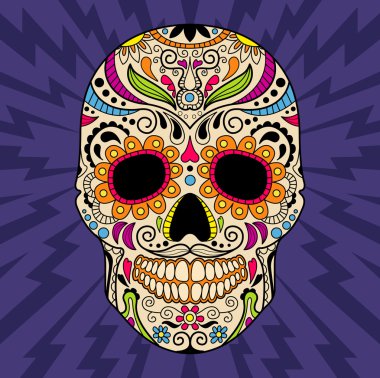 Color mexican skull clipart