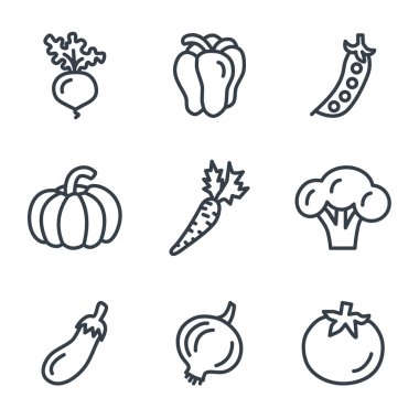 Beyaz sebze simgeleri