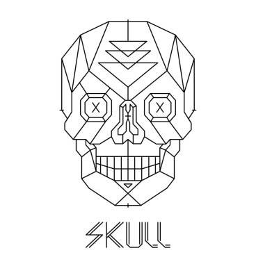 Soyut bir beyaz kafatasında