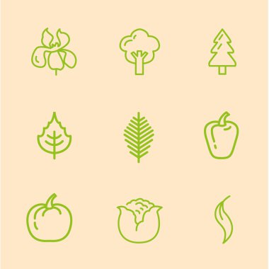 Bitki simgeler doğrusal stili