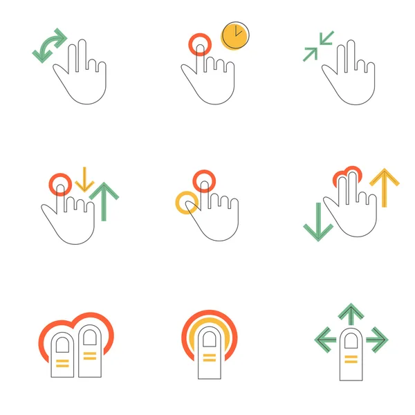 Gestures hands icons — Stock Vector