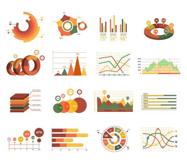 Elementos infográficos sobre blanco — Vector de stock