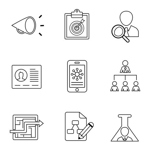 Marketing icons linear style — Stock Vector