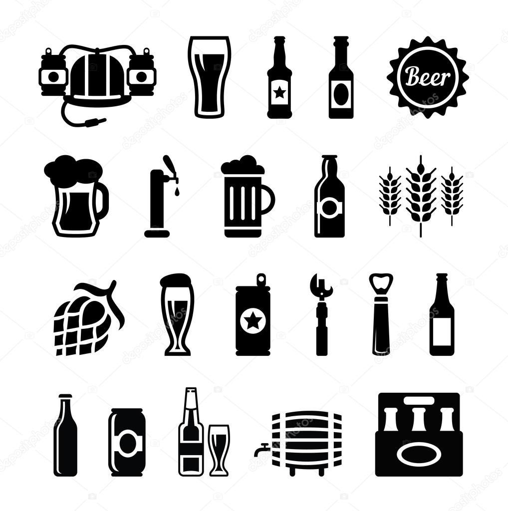 Beer icons set