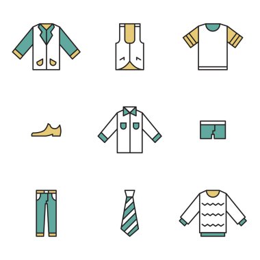 Garments and accessories icons