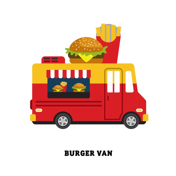 Maaltijden op wielen, fastfood — Stockvector