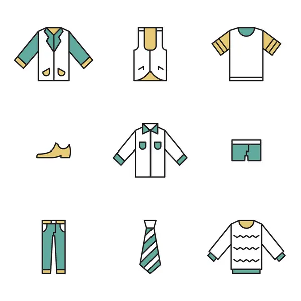 Garments and accessories icons — Stockový vektor