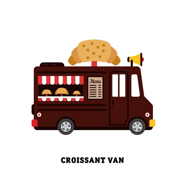 Camión de panadería icono plano — Archivo Imágenes Vectoriales