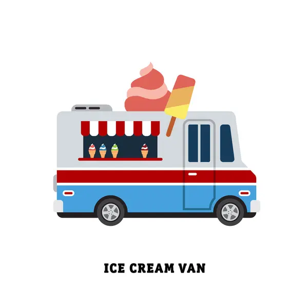 Ice-cream on wheels, fast food — Stock vektor
