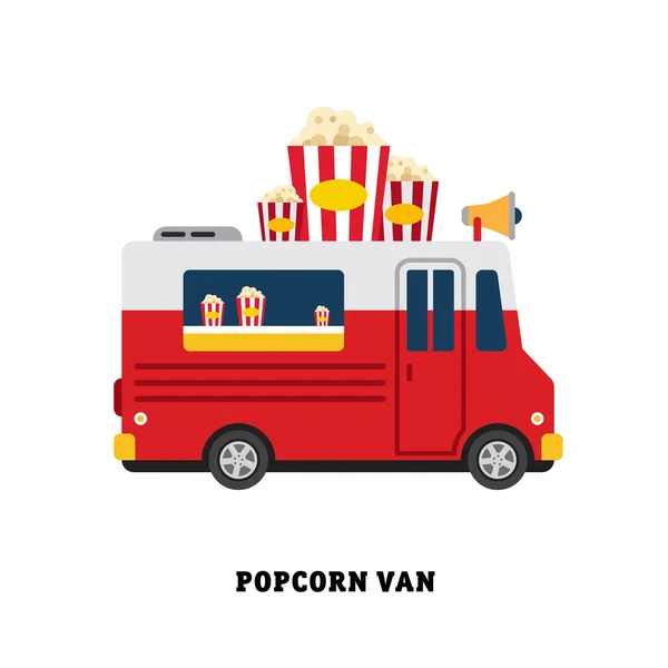 Popcorn op wielen, fastfood — Stockvector