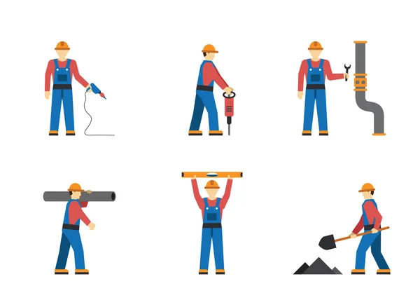 Industrial worker icons — Stock Vector