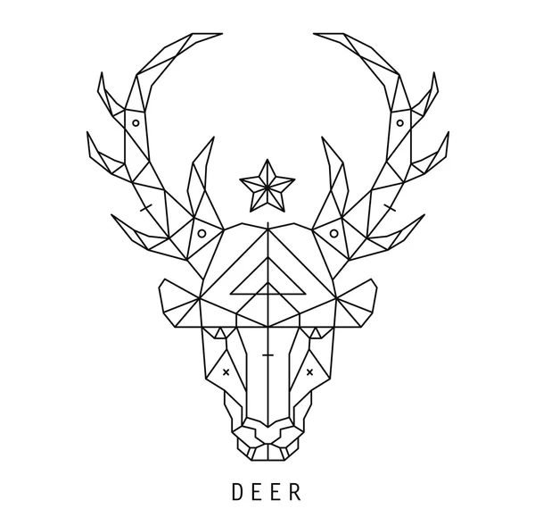 様式化された鹿の頭 — ストックベクタ