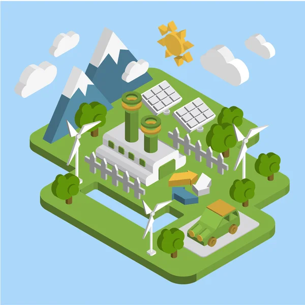 Ecologie groene energie — Stockvector